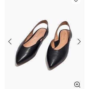 Madewell Ava Slingback Flat in Black Leather